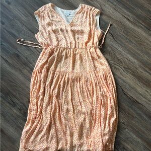 Nordstrom Peach Floral Midi Dress